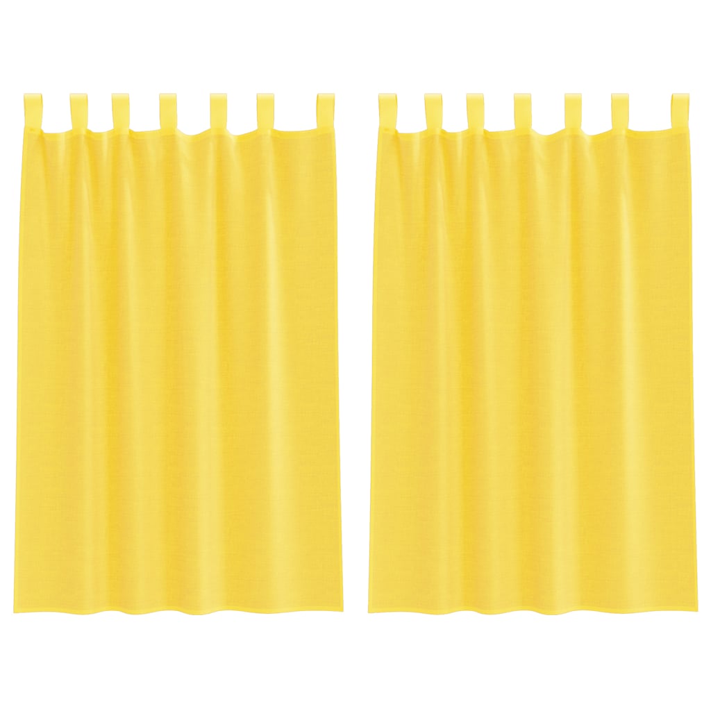 Voilegardiner med hemper 2 stk gul 140x175 cm vidaXL