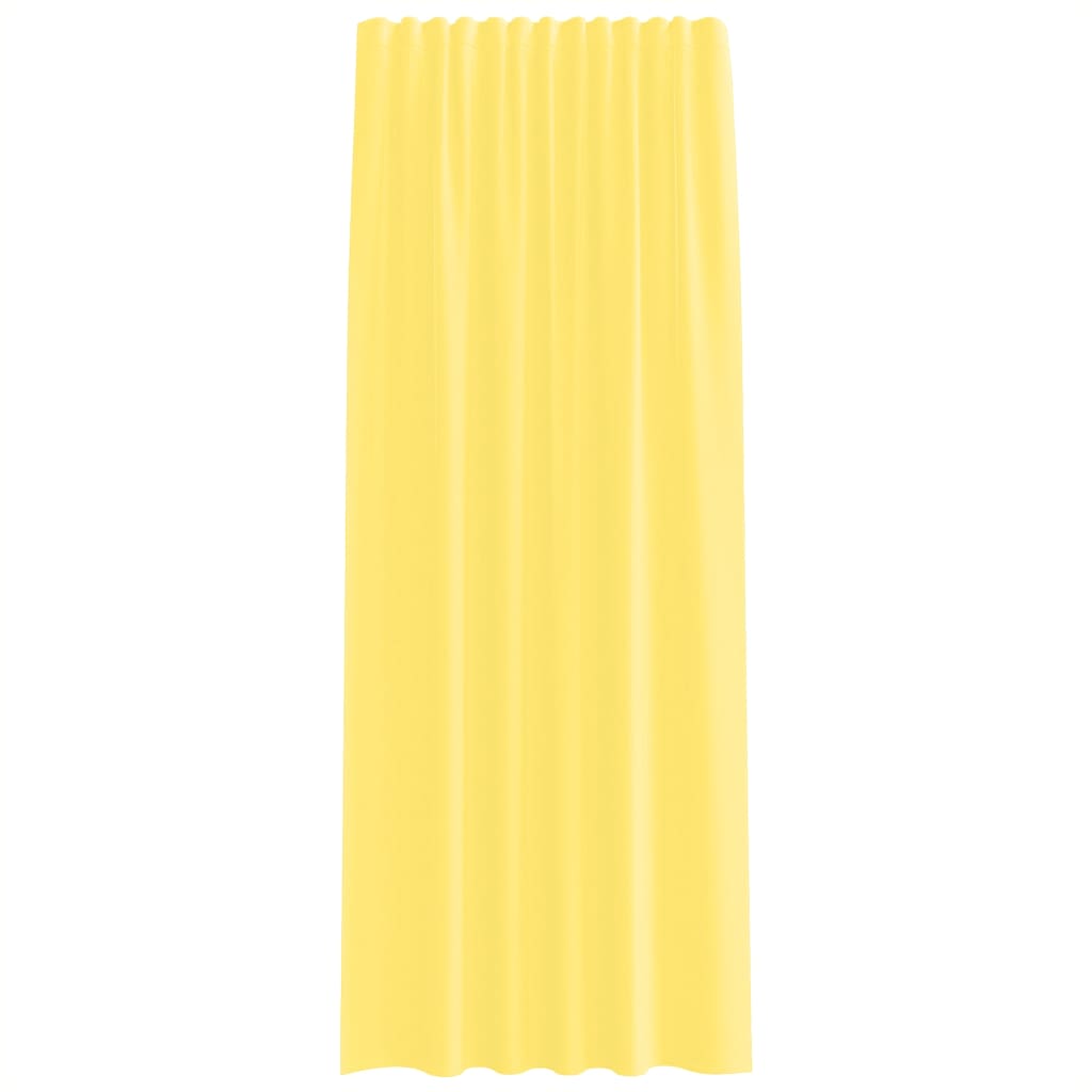 Voilegardiner med hemper 2 stk gul 140x245 cm
