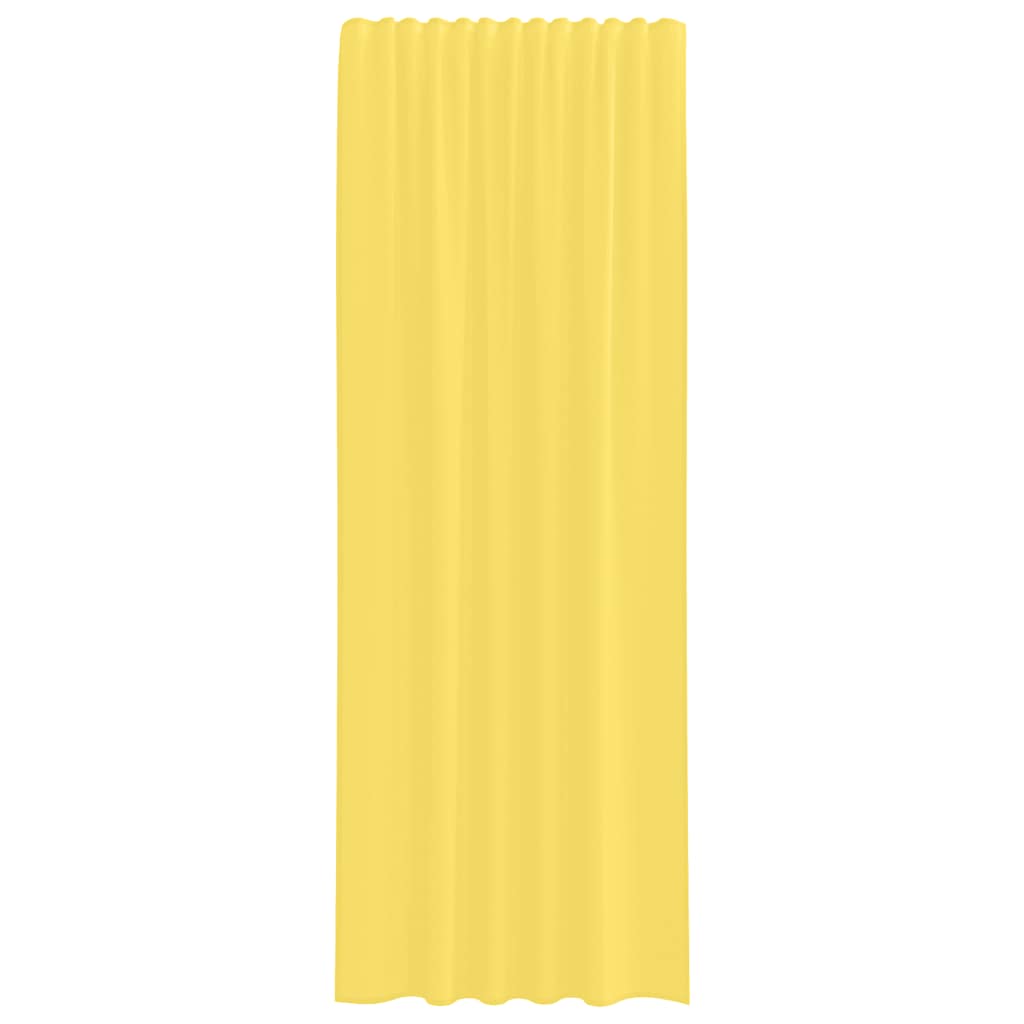 Voilegardiner med hemper 2 stk gul 140x260 cm