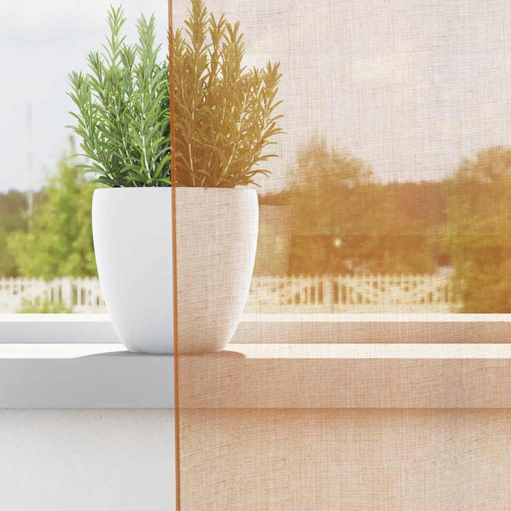 Voilegardiner med hemper 2 stk terrakotta 140x225 cm