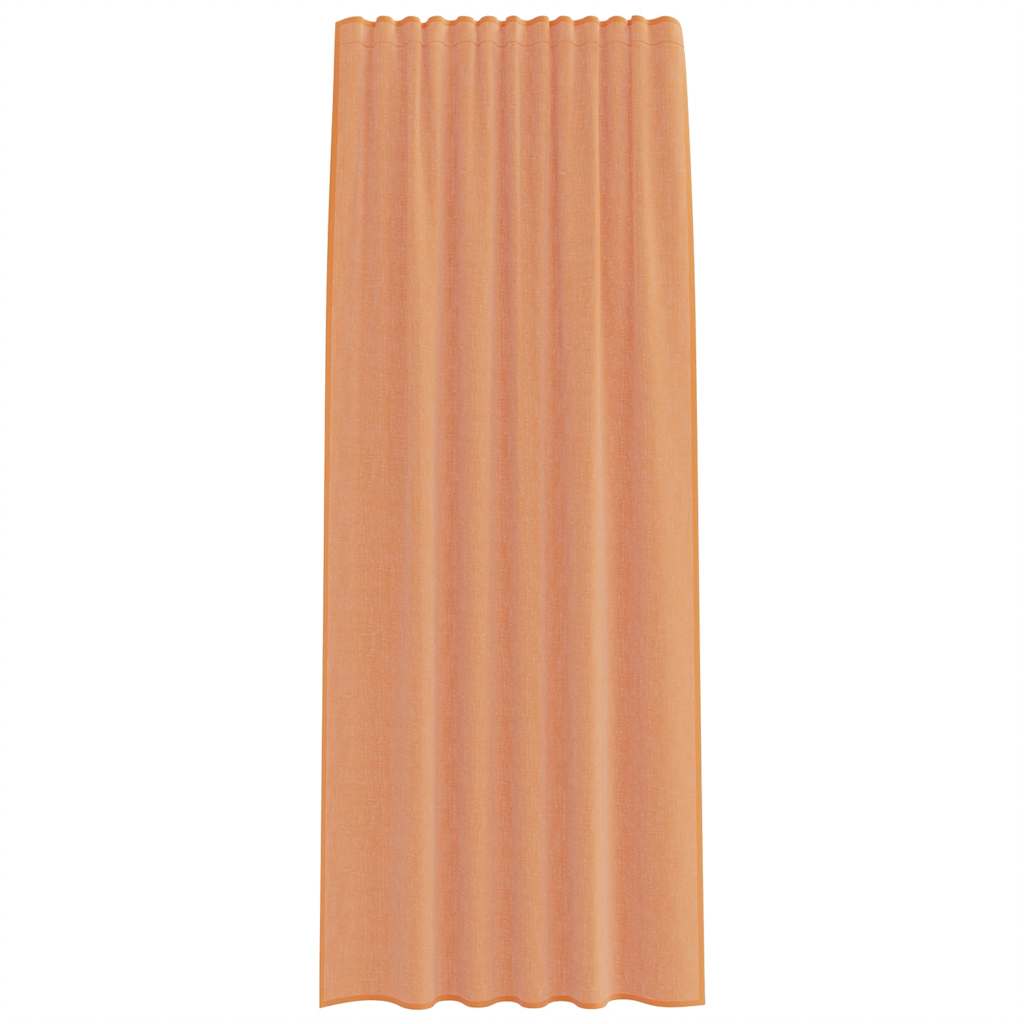 Voilegardiner med hemper 2 stk terrakotta 140x245 cm