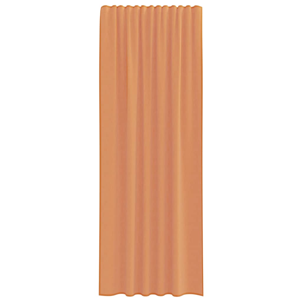 Voilegardiner med hemper 2 stk terrakotta 140x260 cm
