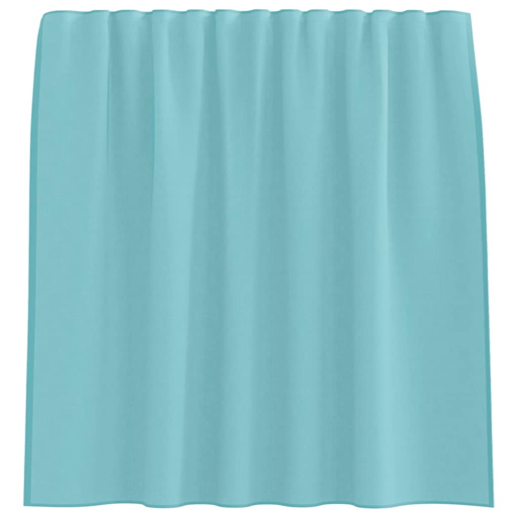 Voilegardiner med hemper 2 stk turkis 140x140 cm