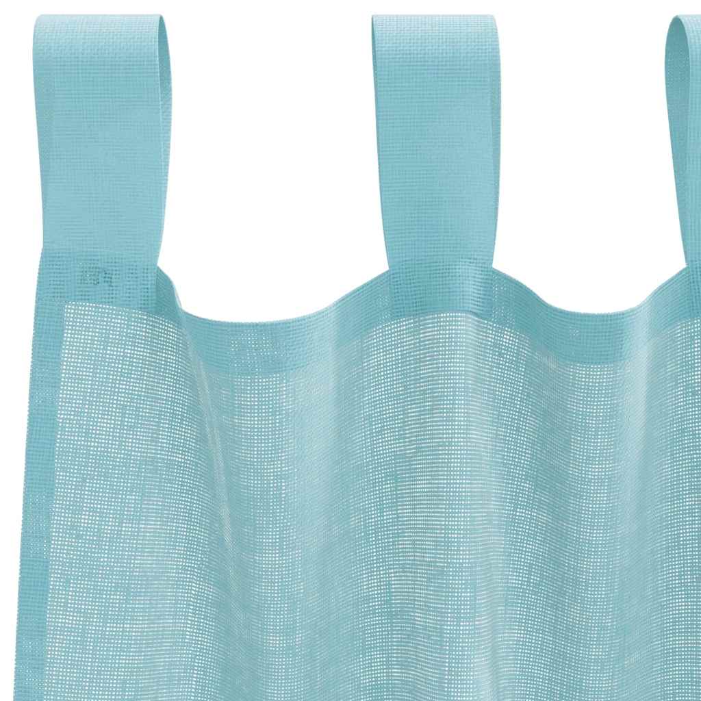 Voilegardiner med hemper 2 stk turkis 140x225 cm vidaXL