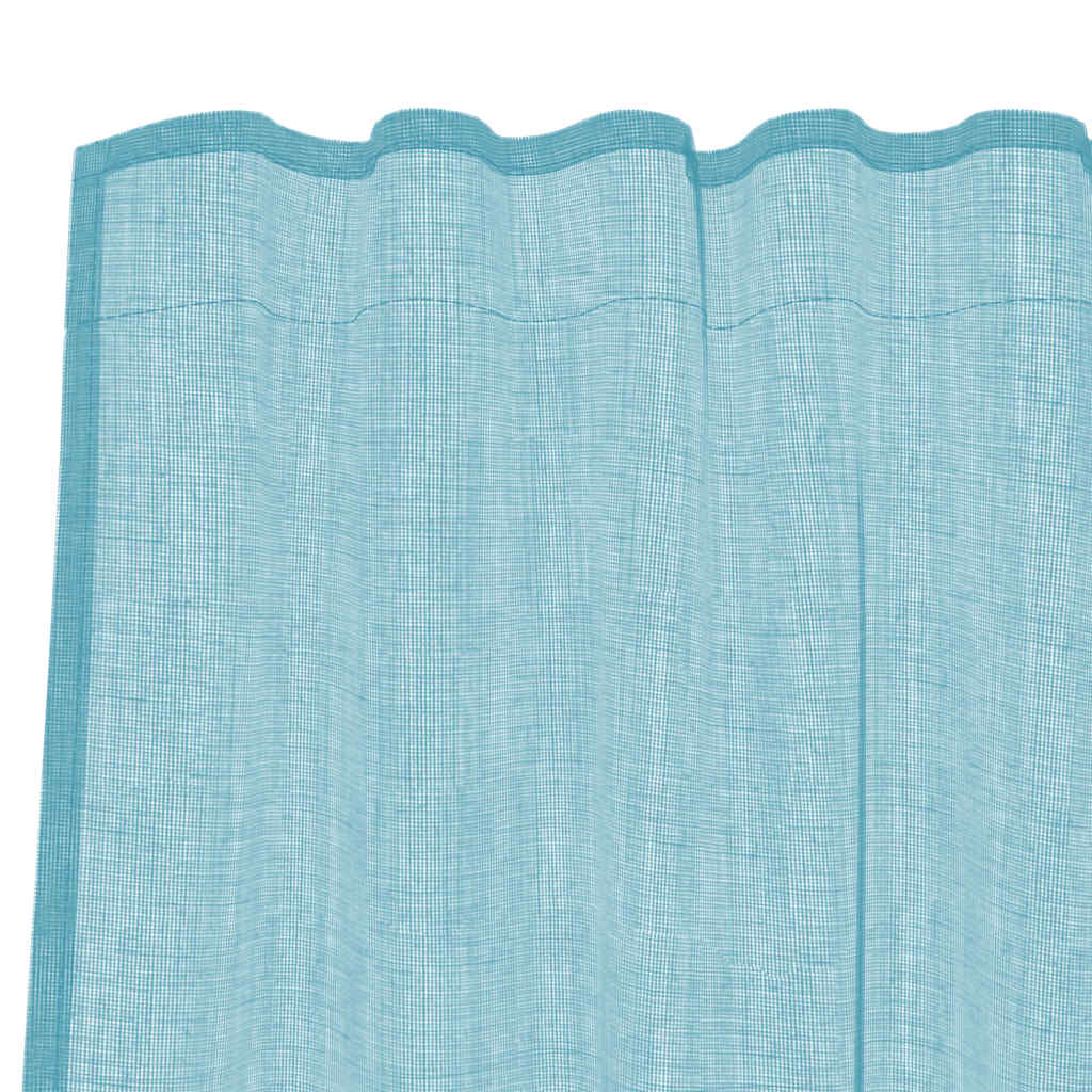 Voilegardiner med hemper 2 stk turkis 140x225 cm
