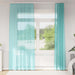 Voilegardiner med hemper 2 stk turkis 140x245 cm