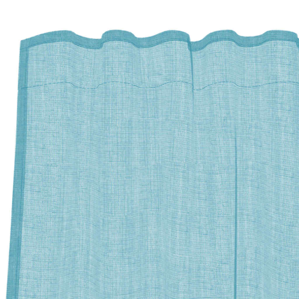 Voilegardiner med hemper 2 stk turkis 140x260 cm