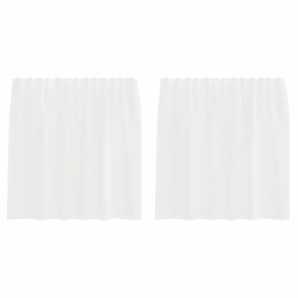 Voilegardiner med hemper 2 stk hvit 140x140 cm