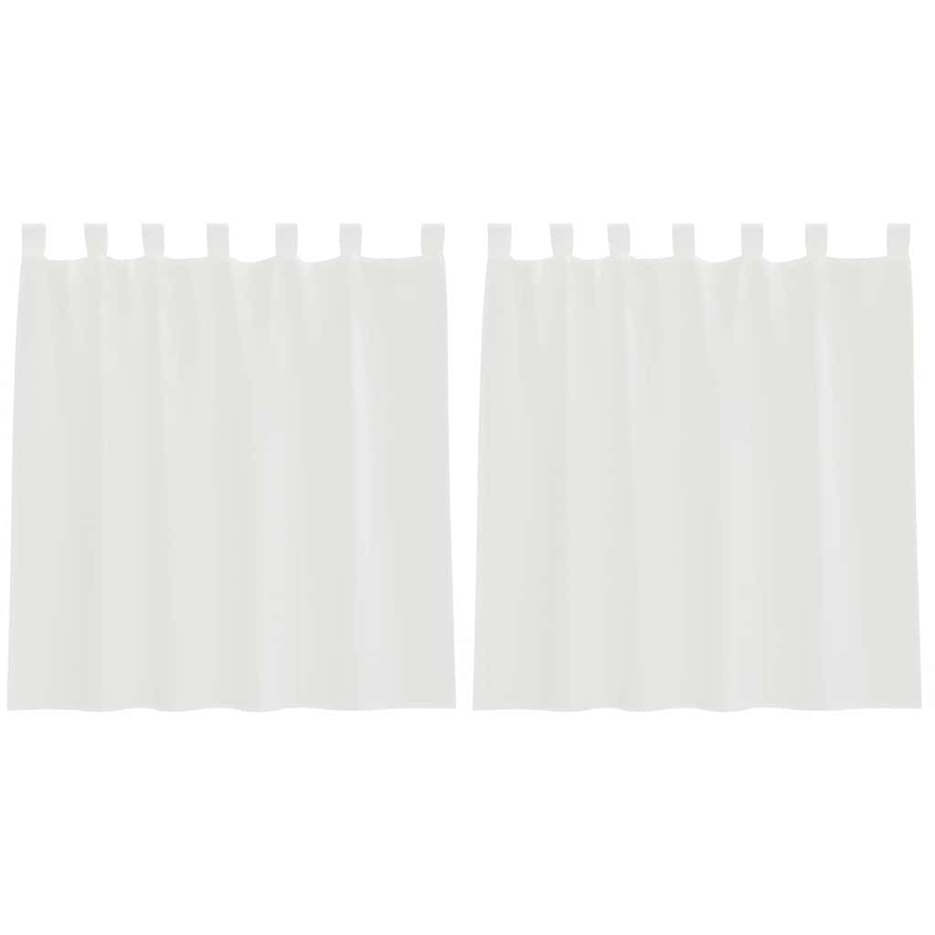 Voilegardiner med hemper 2 stk hvit 140x140 cm vidaXL