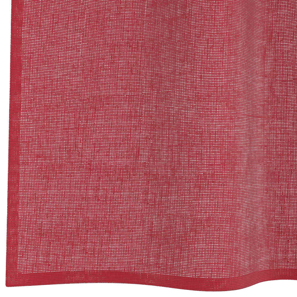 Voilegardiner med hemper 2 stk vinrød 140x140 cm