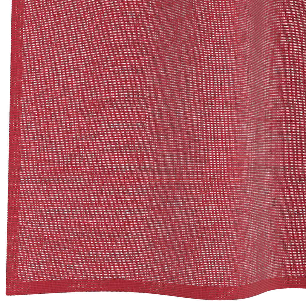 Voilegardiner med hemper 2 stk vinrød 140x225 cm