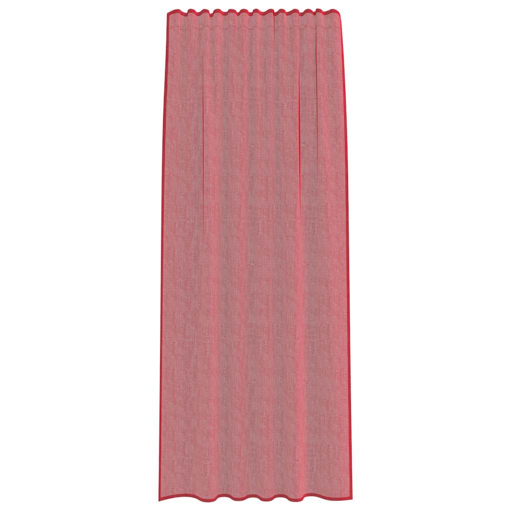 Voilegardiner med hemper 2 stk vinrød 140x245 cm