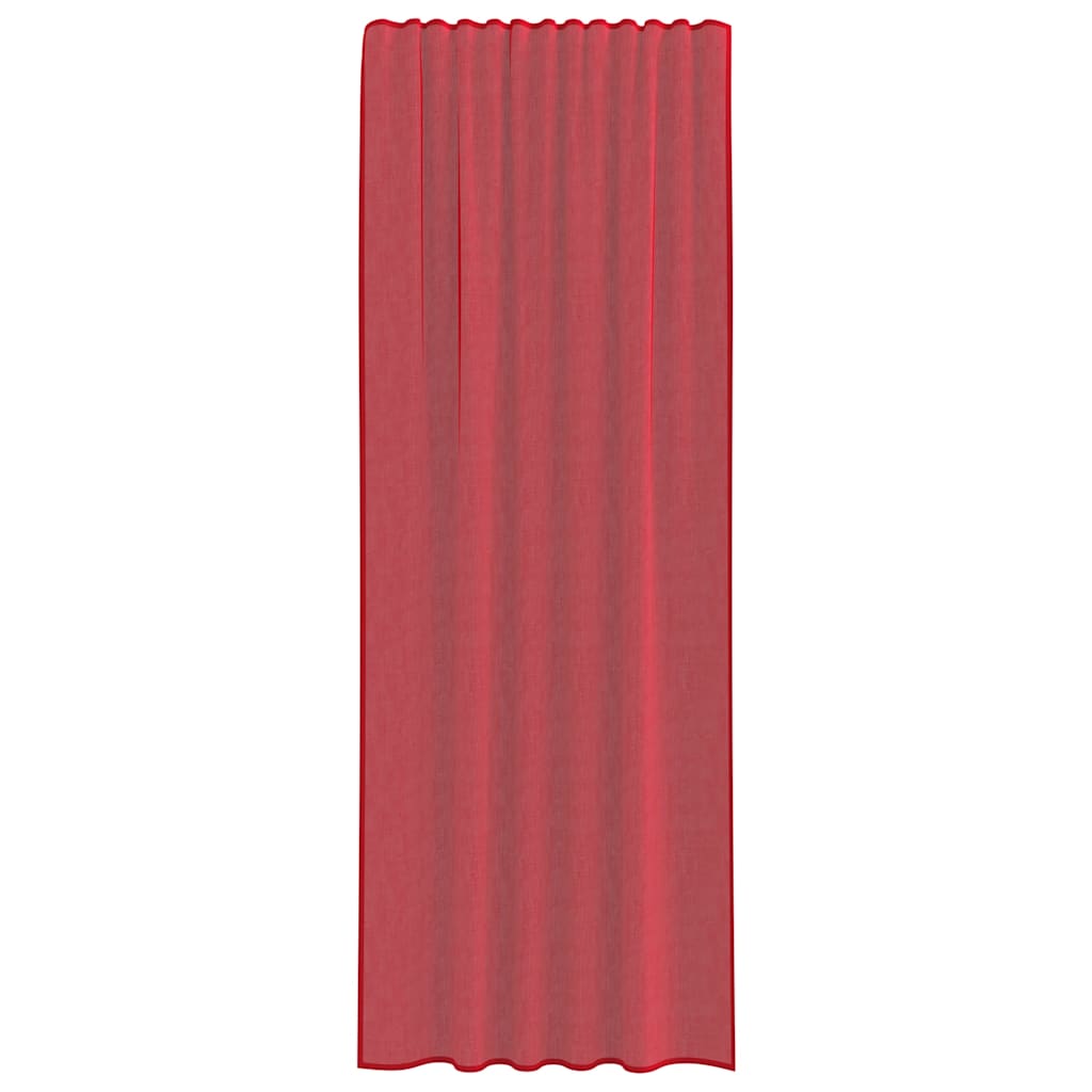 Voilegardiner med hemper 2 stk vinrød 140x260 cm