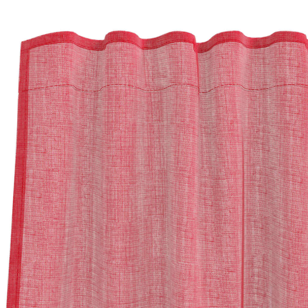 Voilegardiner med hemper 2 stk vinrød 140x260 cm