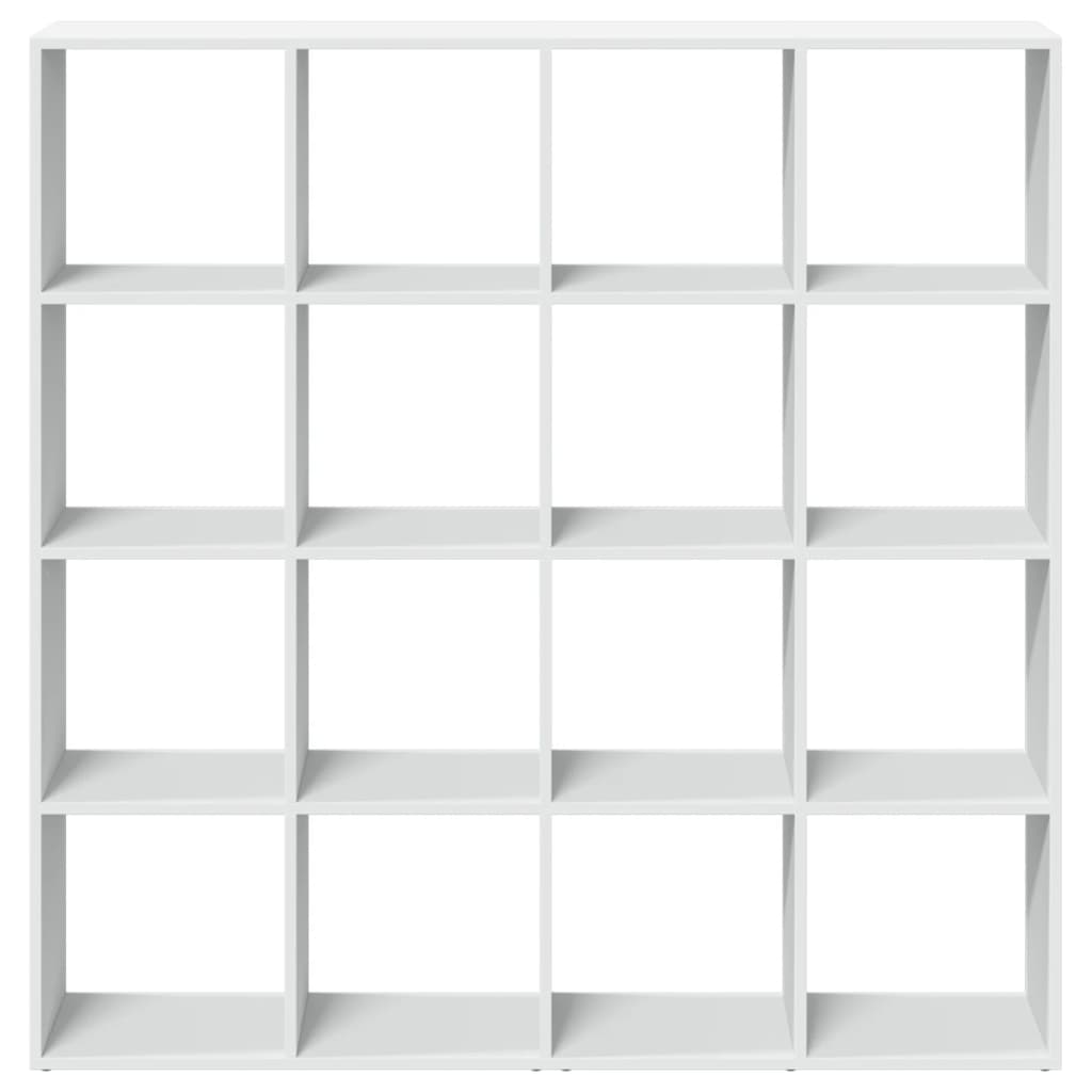 Bokhylle hvit 137,5x29x137,5 cm konstruert tre
