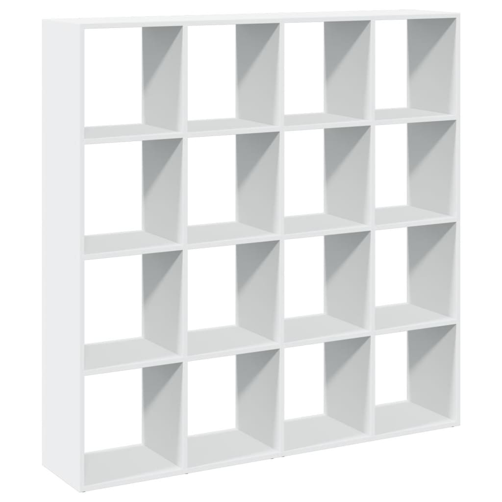 Bokhylle hvit 137,5x29x137,5 cm konstruert tre