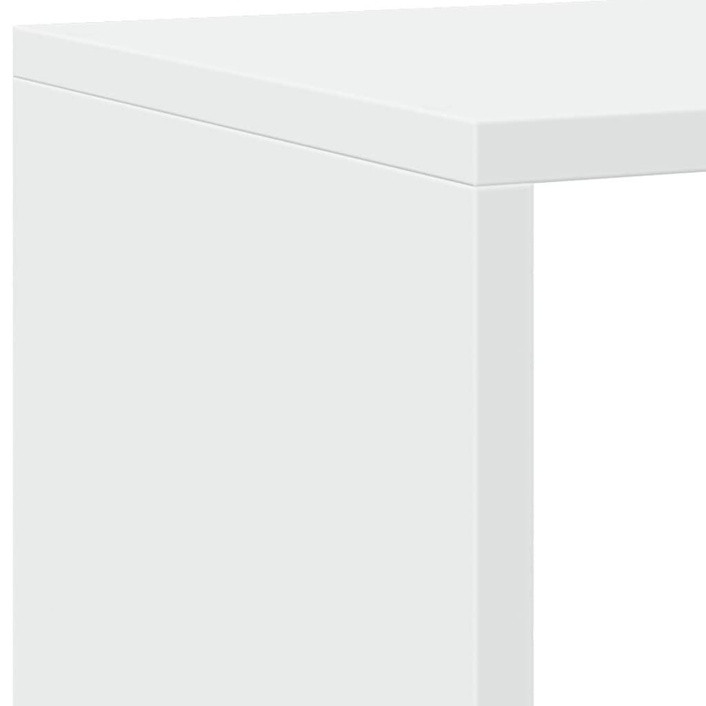 Bokhylle hvit 137,5x29x137,5 cm konstruert tre