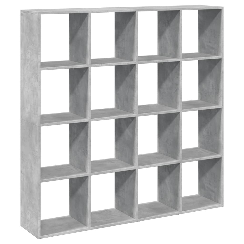 Bokhylle betonggrå 137,5x29x137,5 cm konstruert tre
