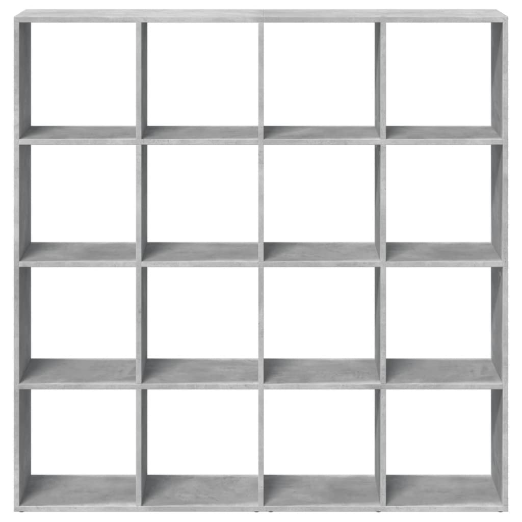 Bokhylle betonggrå 137,5x29x137,5 cm konstruert tre