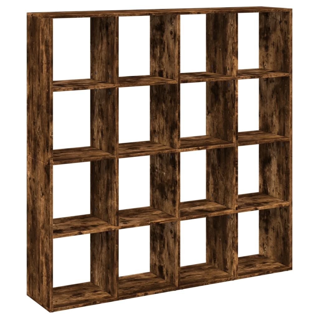 Bokhylle røkt eik 137,5x29x137,5 cm konstruert tre