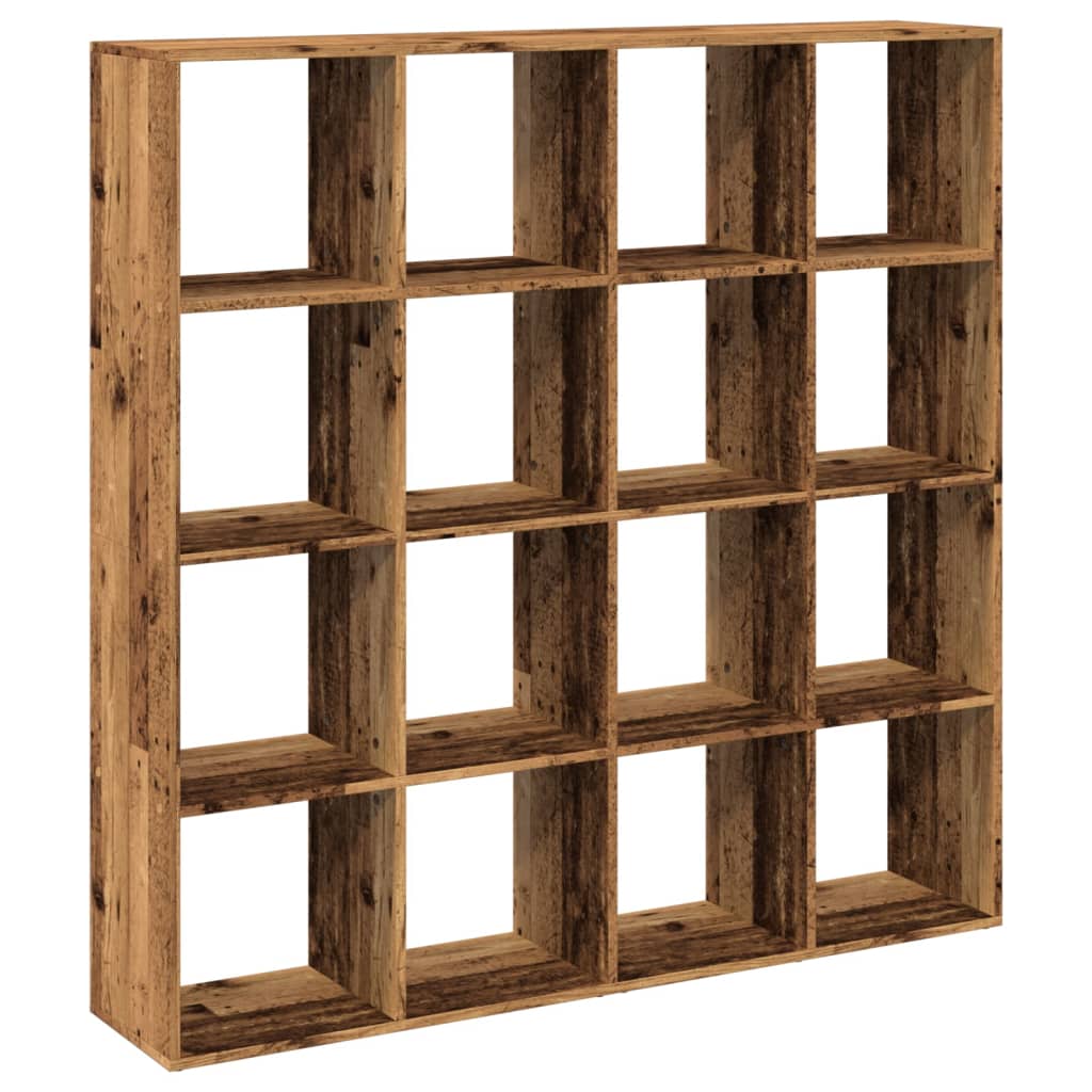 Bokhylle gammelt tre 137,5x29x137,5 cm konstruert tre