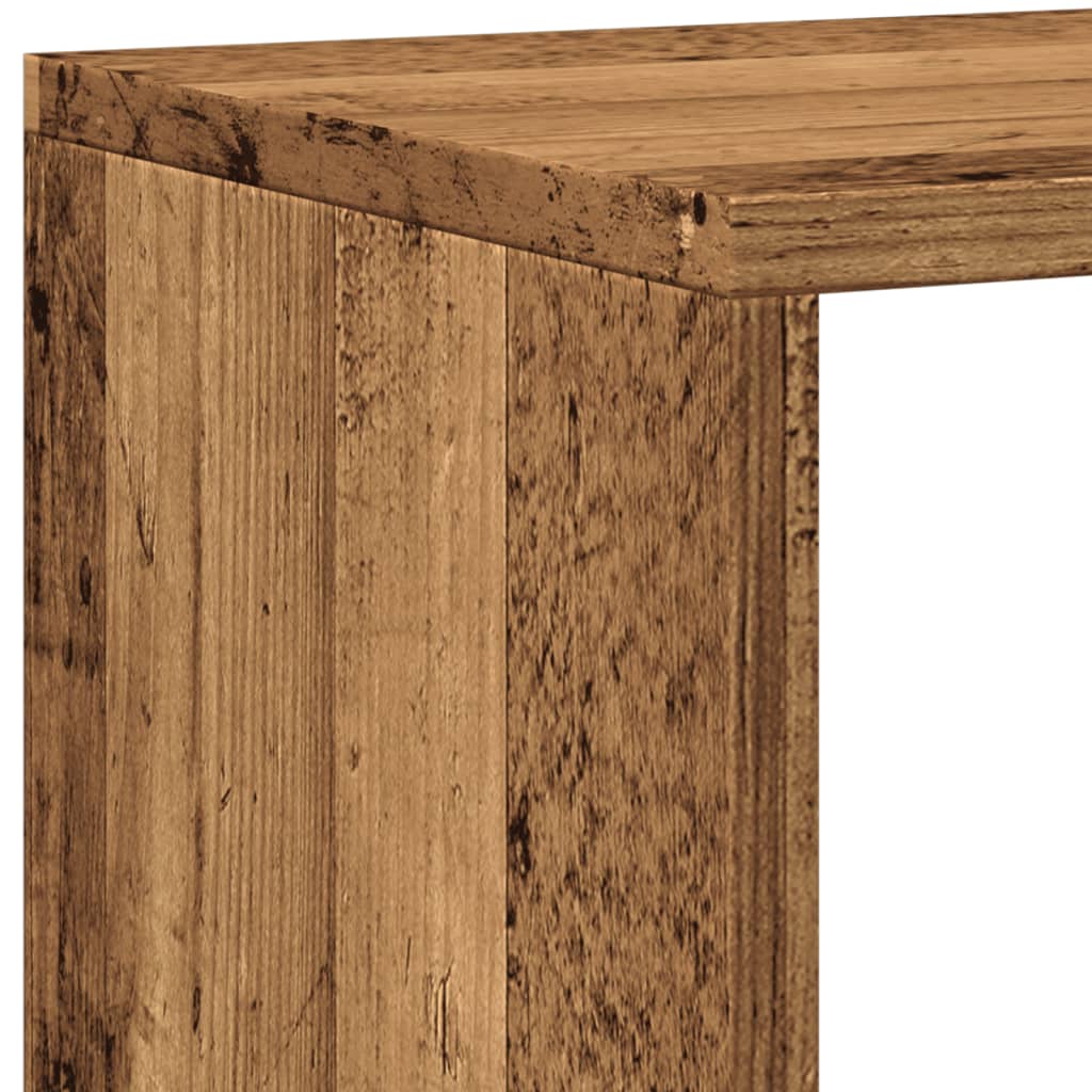 Bokhylle gammelt tre 137,5x29x137,5 cm konstruert tre