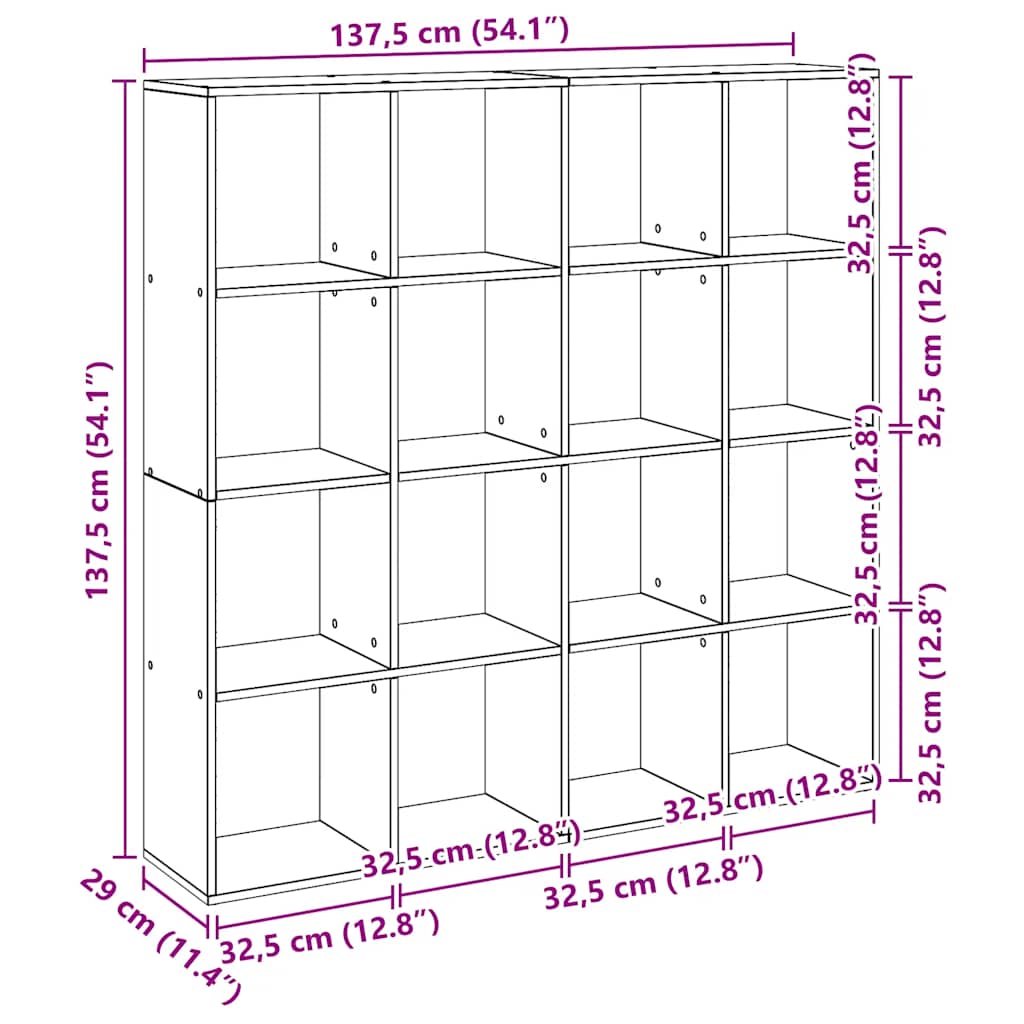 Bokhylle artisan eik 102x29x143 cm konstruert tre
