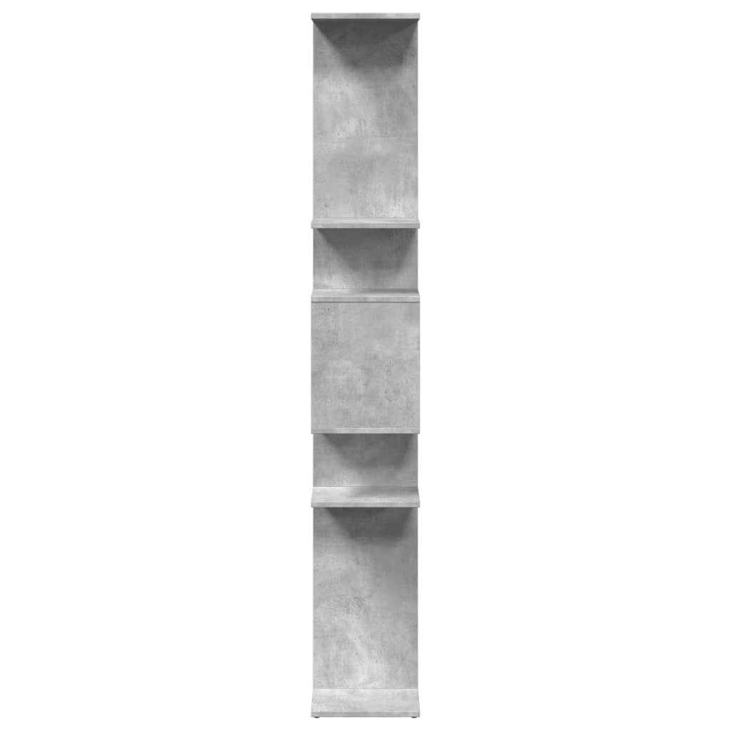 Bokhylle betonggrå 92x29x188 cm konstruert tre