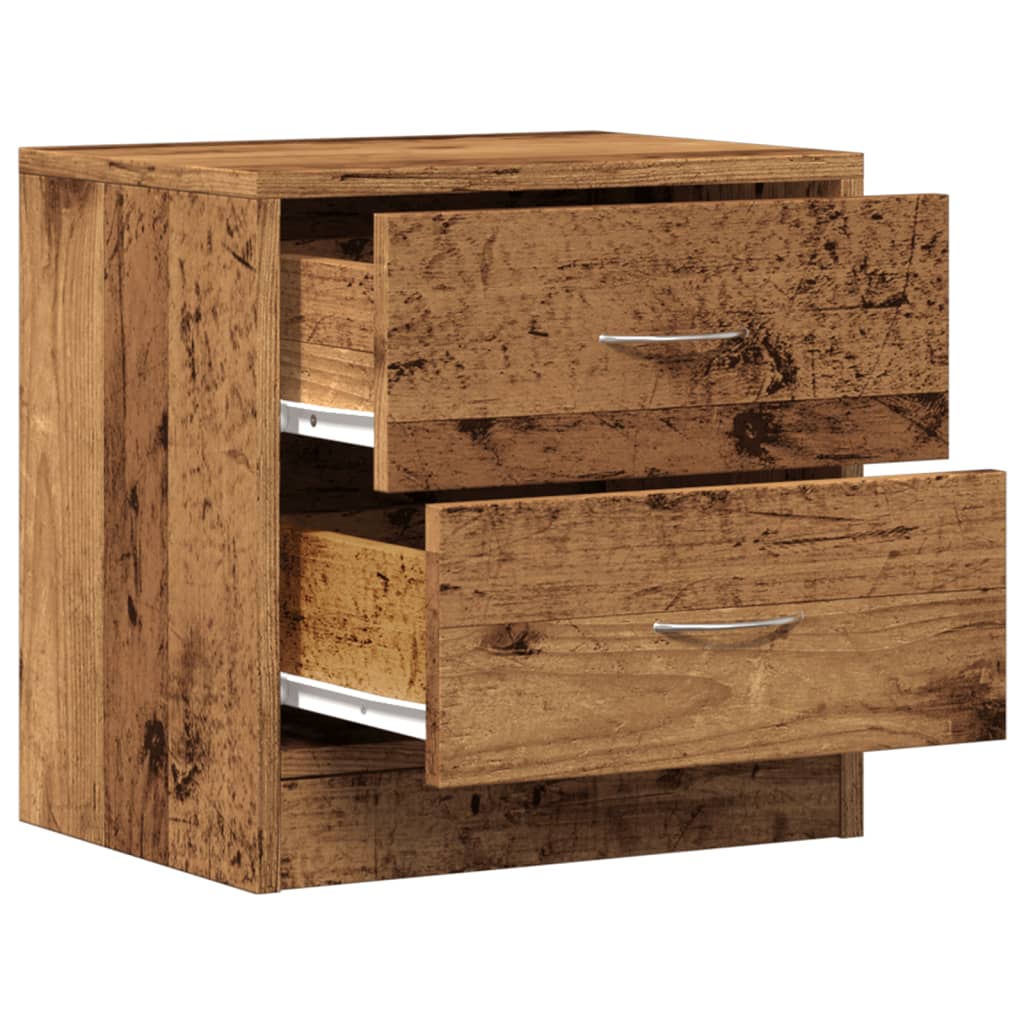 Nattbord 2 stk gammelt tre 40x30x40 cm konstruert tre