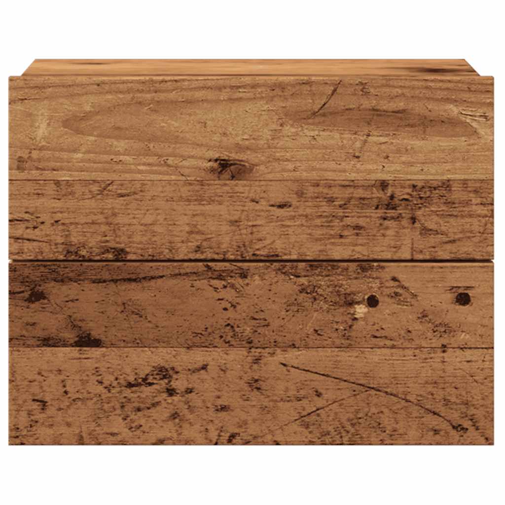 Veggmontert nattbord gammelt tre 40x32x30 cm