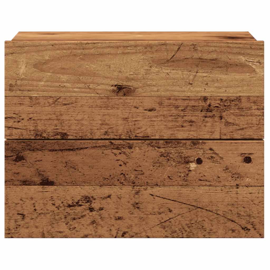 Veggmonterte nattbord 2 stk gammelt tre 40x32x30 cm