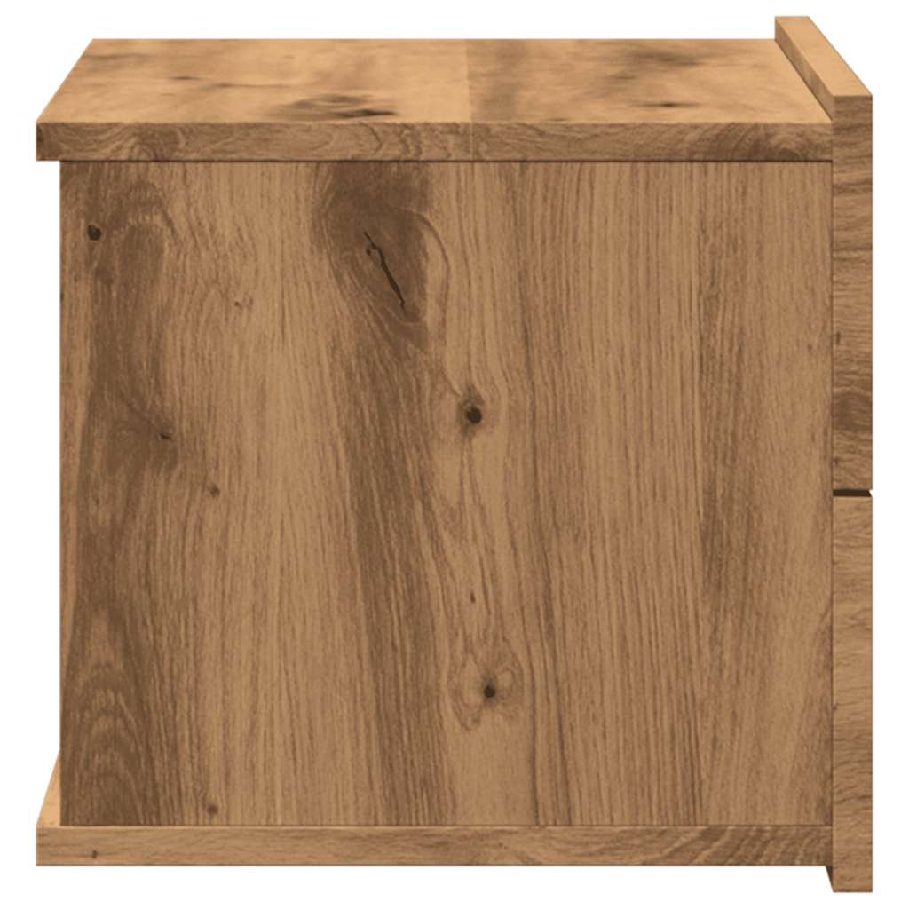 Veggmonterte nattbord 2 stk artisan eik 40x32x30 cm