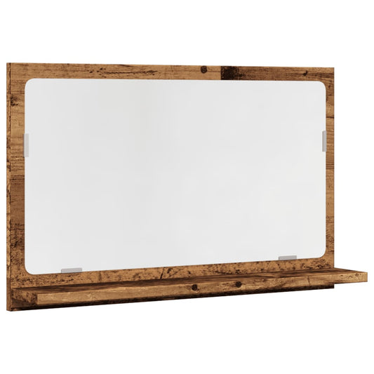 Baderomshylle med speil gammelt tre 60x11x37 cm konstruert tre
