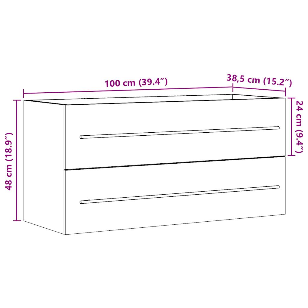 Servantskap sonoma eik 100x38,5x48 cm sponplate