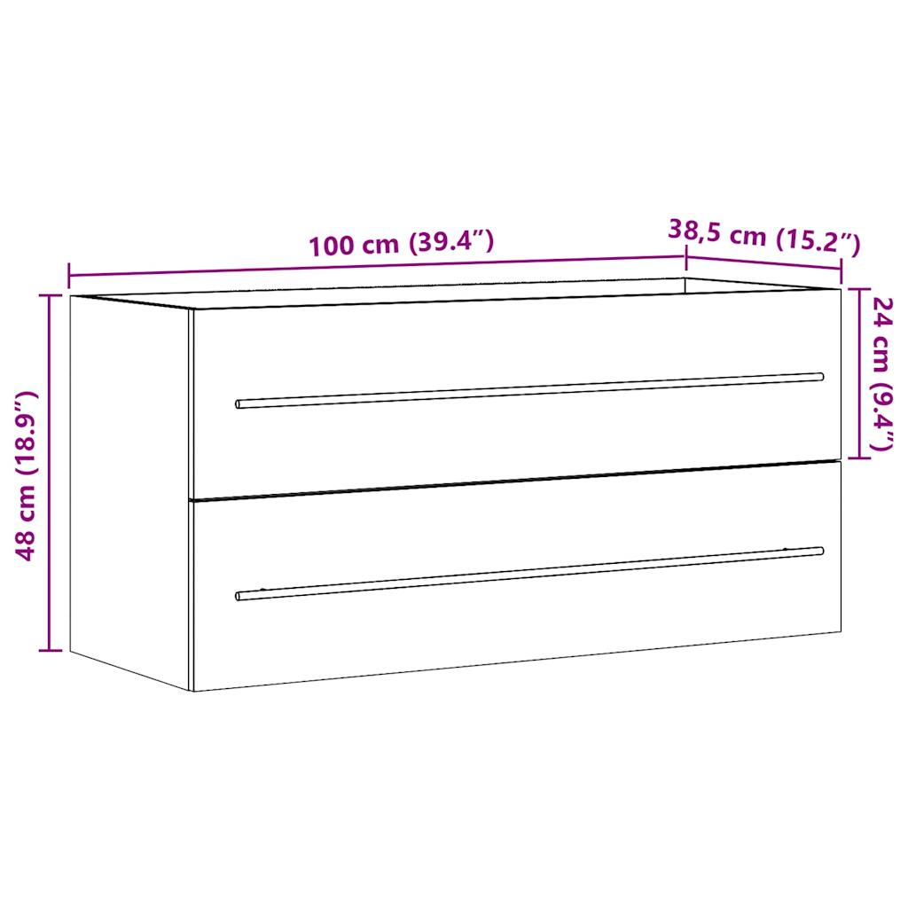 Servantskap betonggrå 100x38,5x48 cm sponplate