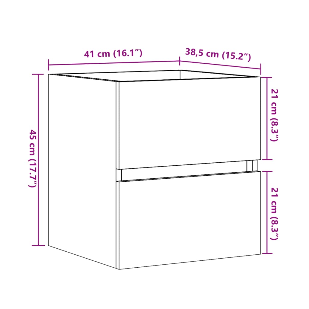 Servantskap betonggrå 41x38,5x45 cm konstruert tre