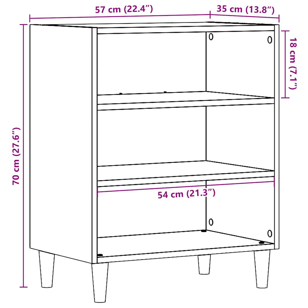 Skjenk gammelt tre 57x35x75 cm konstruert tre