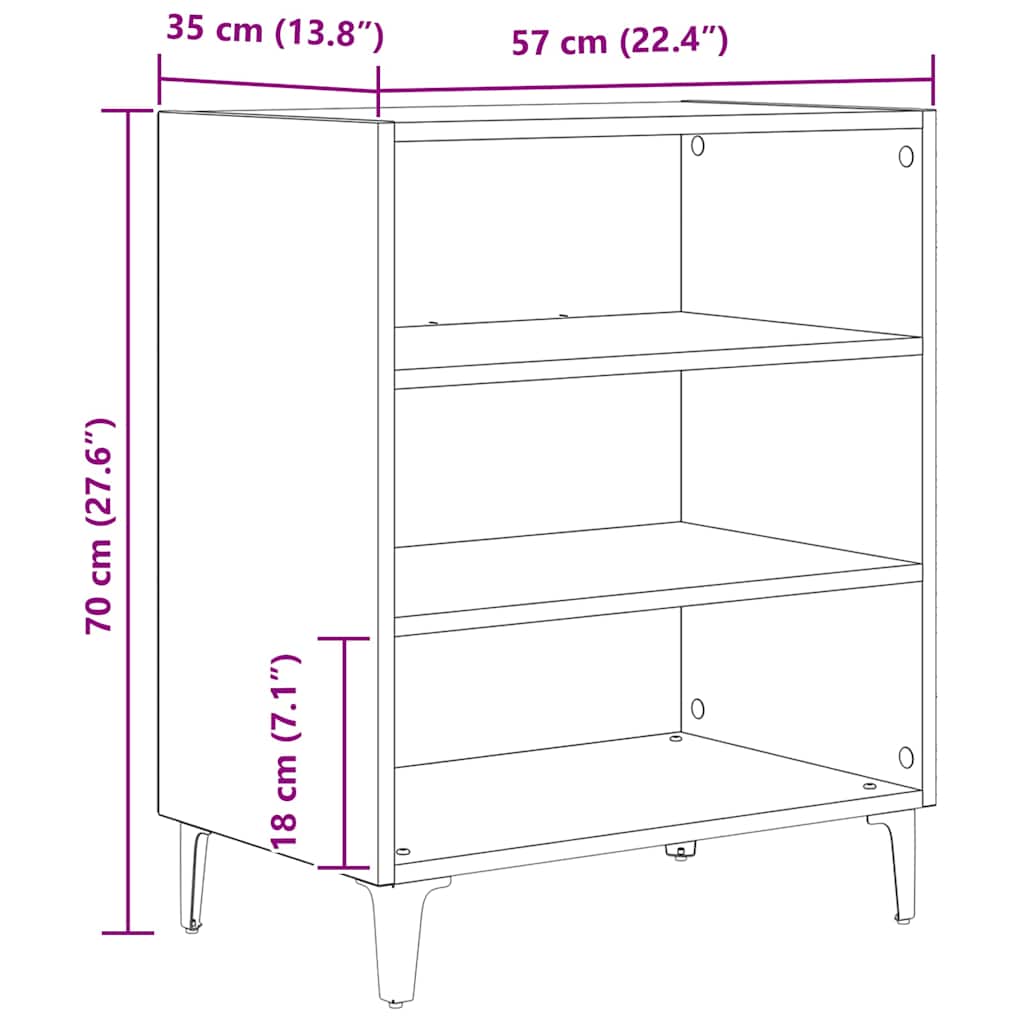 Skjenk artisan eik 57x35x70 cm konstruert tre