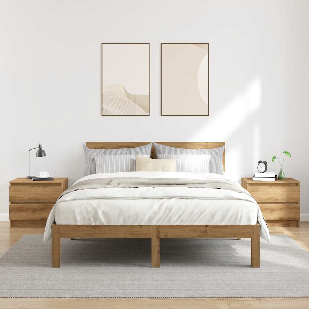 Nattbord 2 stk artisan eik 50x40x43.5 cm konstruert tre