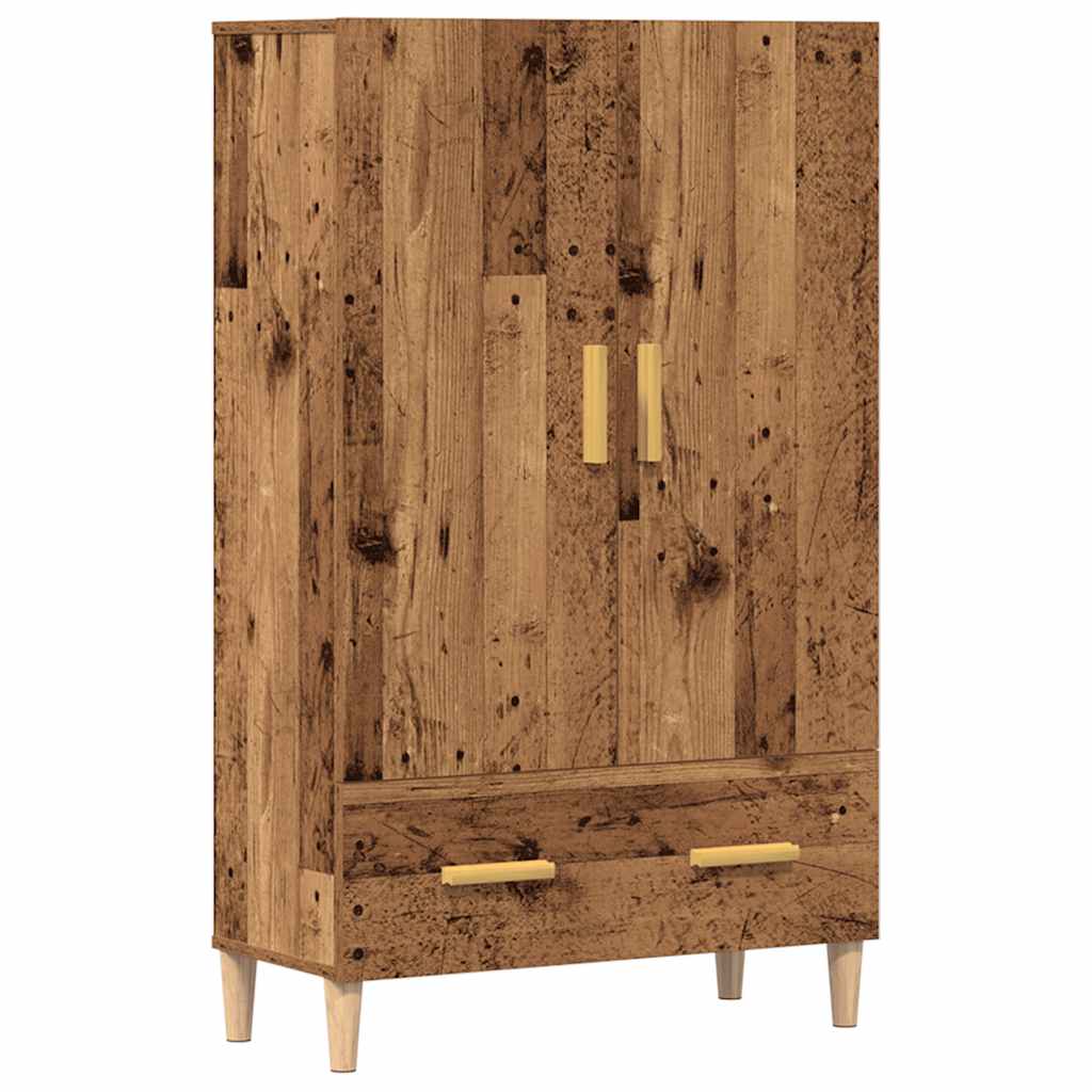 Highboard gammelt tre 70x31x115 cm konstruert tre