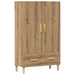 Highboard artisan eik 70x31x115 cm konstruert tre