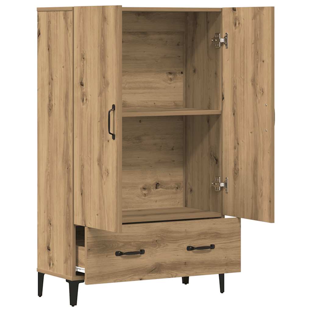 Highboard artisan eik 70x31x115 cm konstruert tre