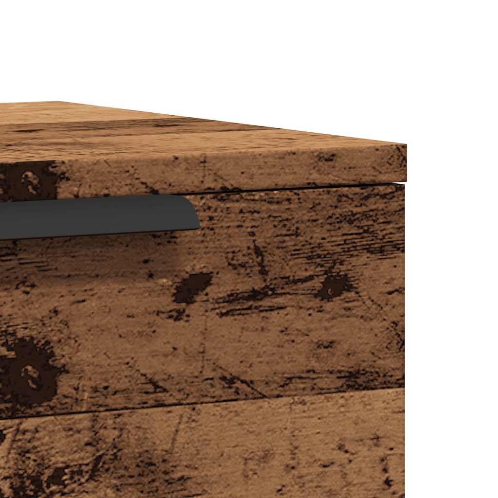 Veggmontert nattbord gammelt tre 34x30x20 cm