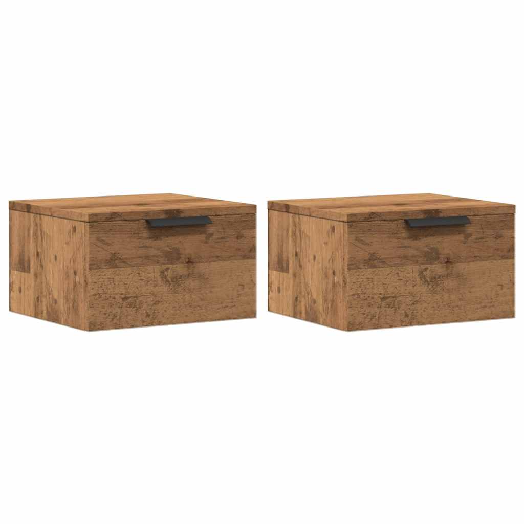 Veggmonterte nattbord 2 stk artisan eik 34x30x20 cm