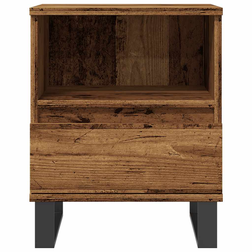 Nattbord 2 stk gammelt tre 40x35x50 cm konstruert tre