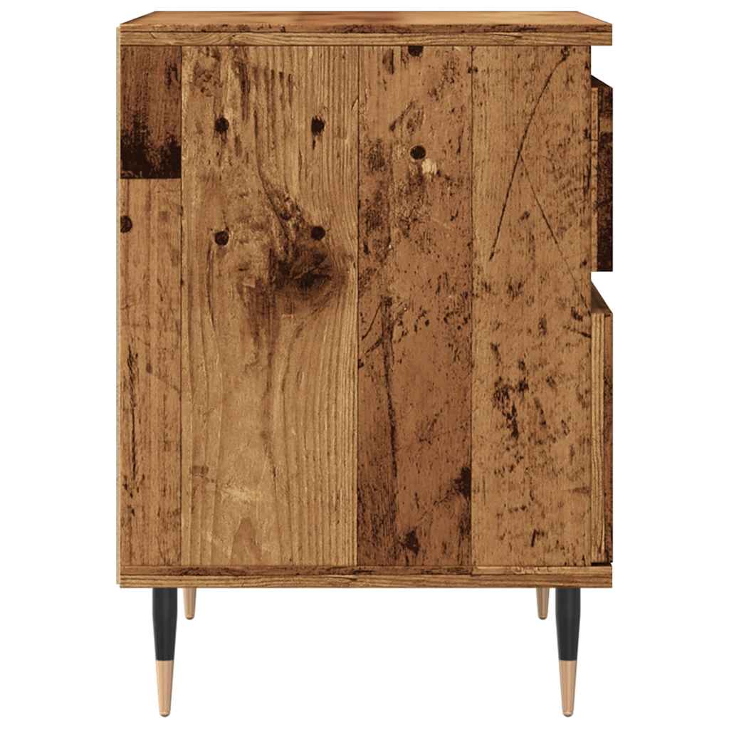 Nattbord 2 stk gammelt tre 40x35x50 cm konstruert tre