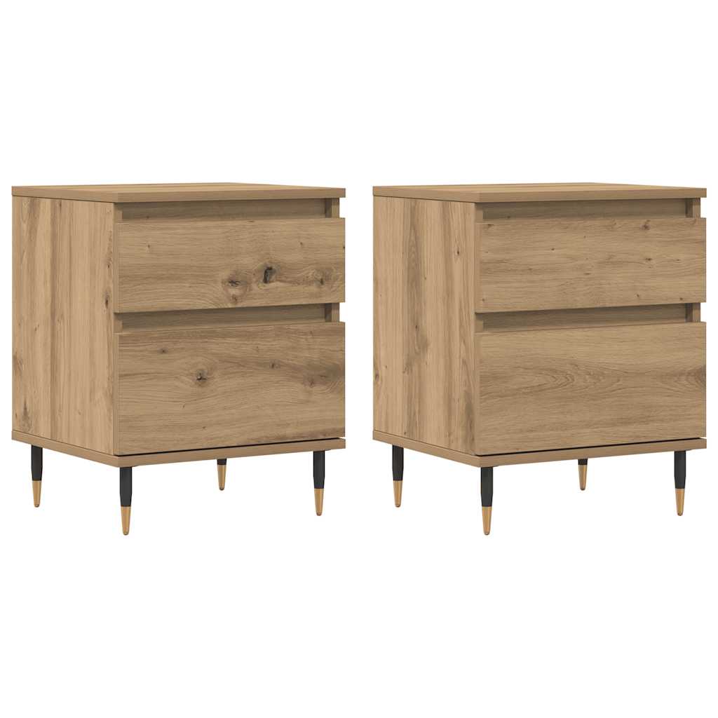 Nattbord 2 stk artisan eik 40x35x50 cm konstruert tre