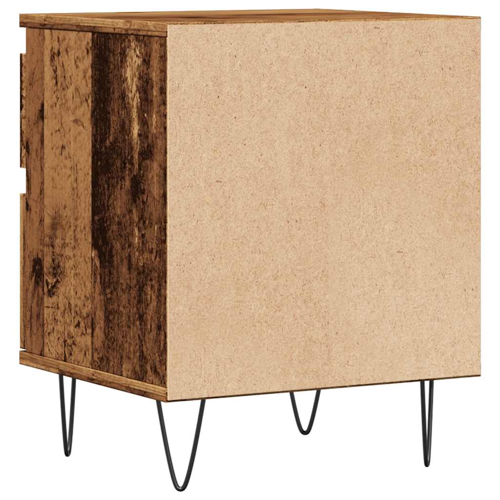 Nattbord 2 stk gammelt tre 40x35x50 cm konstruert tre