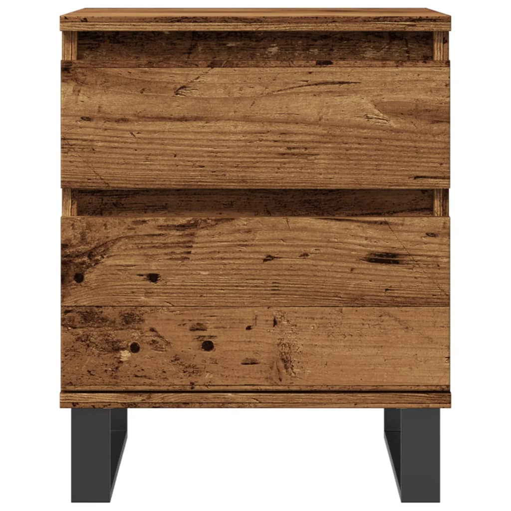 Nattbord 2 stk gammelt tre 40x35x50 cm konstruert tre