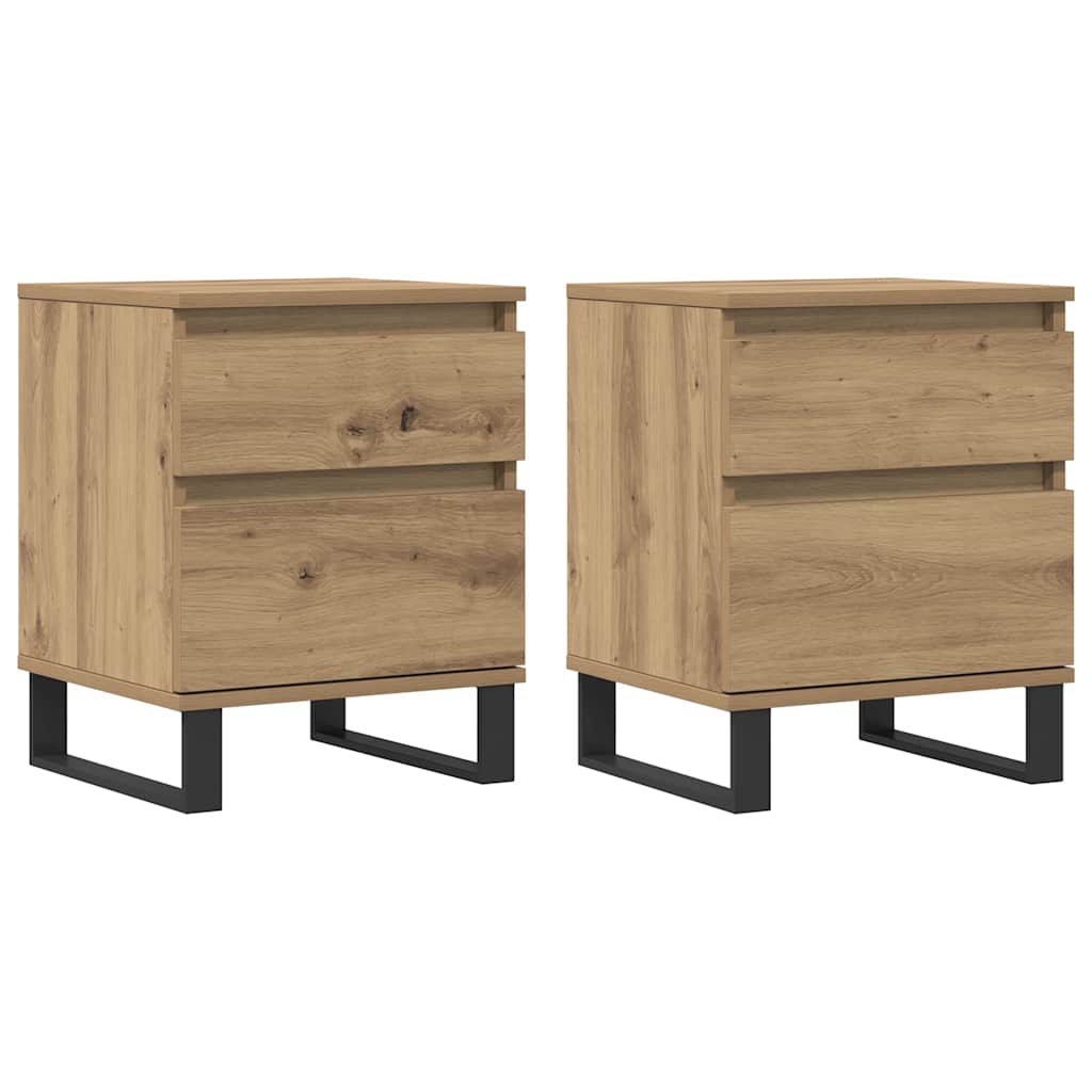 Nattbord 2 stk artisan eik 40x35x50 cm konstruert tre